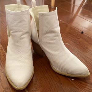 White SlipOn Booties